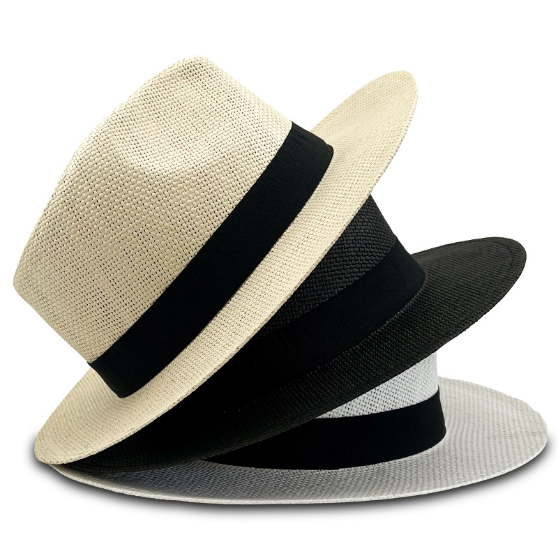 หมวก Fedora ปานามาห้าใบริบบิ้นสีดำ