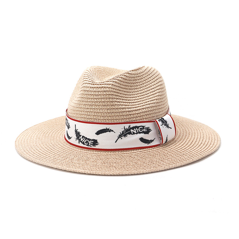 โลโก้ที่กำหนดเองบุรุษ Fedora Straw Hat