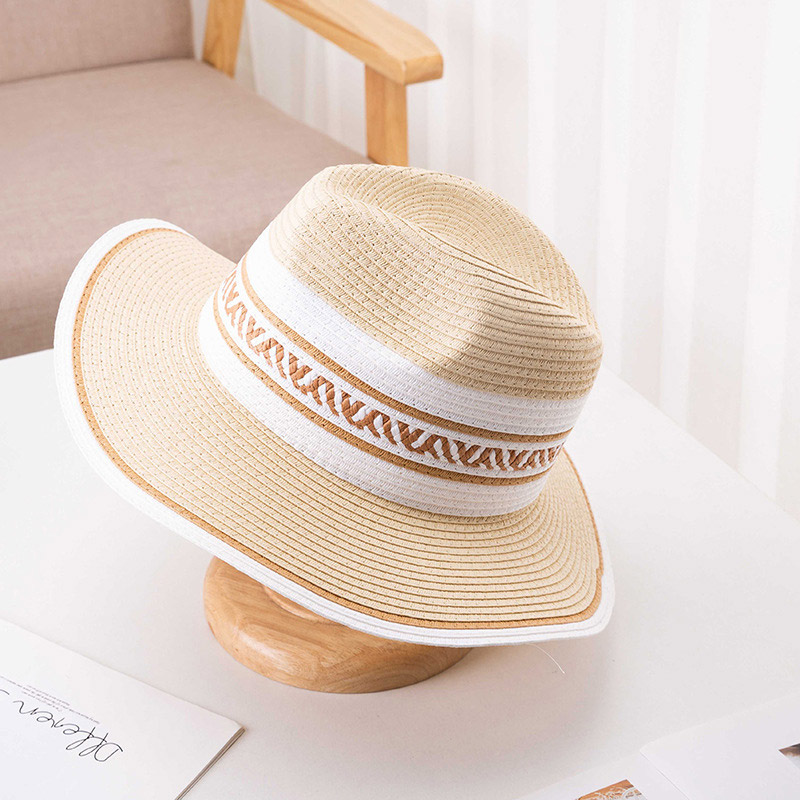 หมวกกันแดด Fedora Sun Stripe Summer คุณภาพสูง