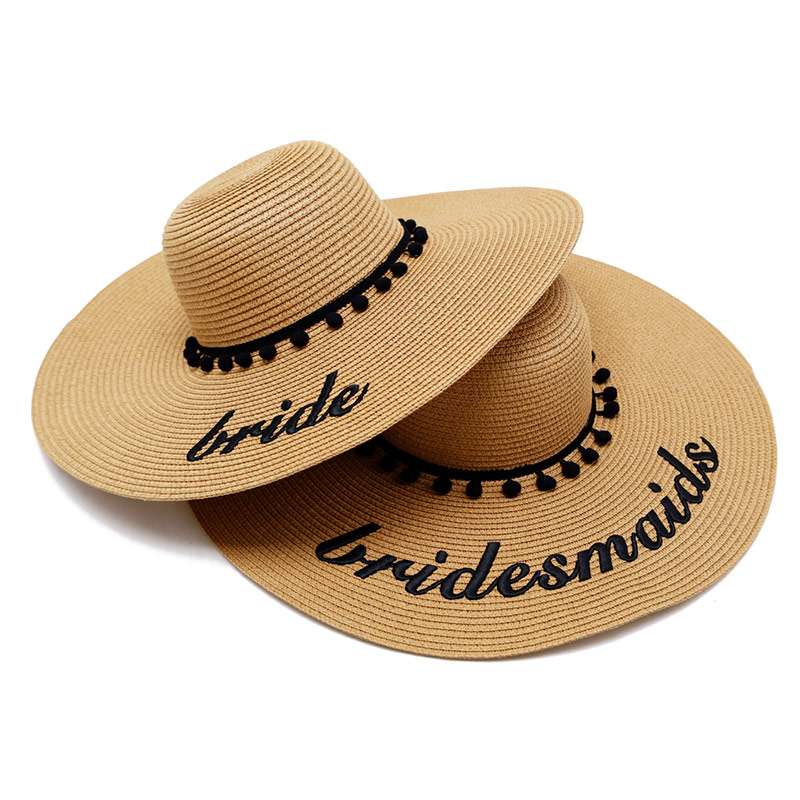 Sun Protect Bride Straw Hat สำหรับฮันนีมูน